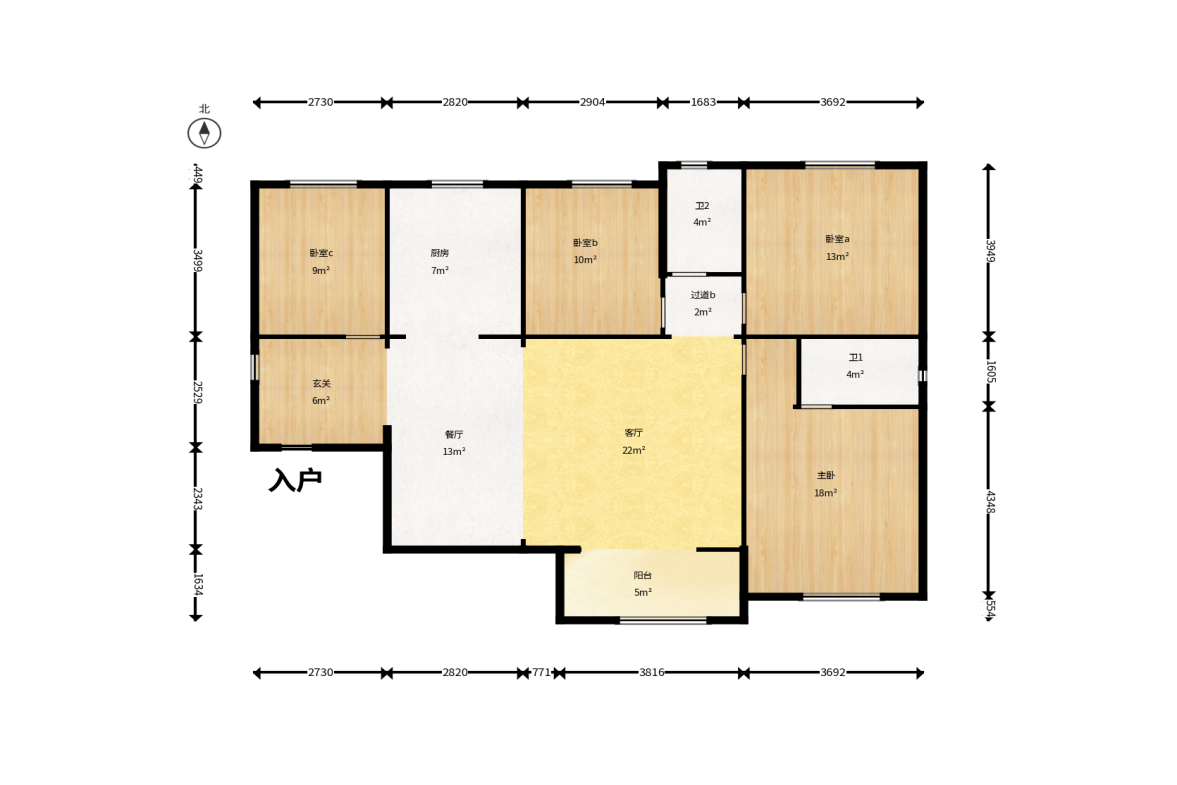 润和紫郡一期  4室2厅2卫    95.0万户型图