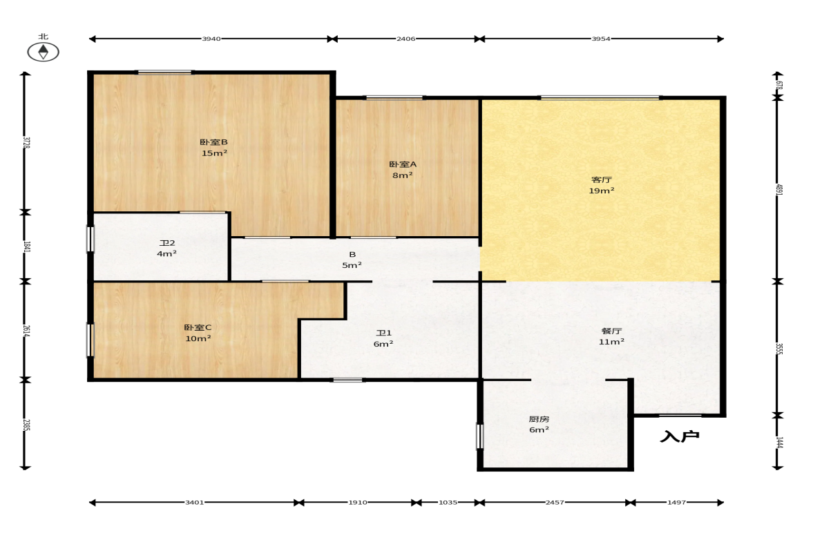 融科东南海 3室2厅2卫 95.0万 融科东南海 3室2厅2卫 95.0万户型图