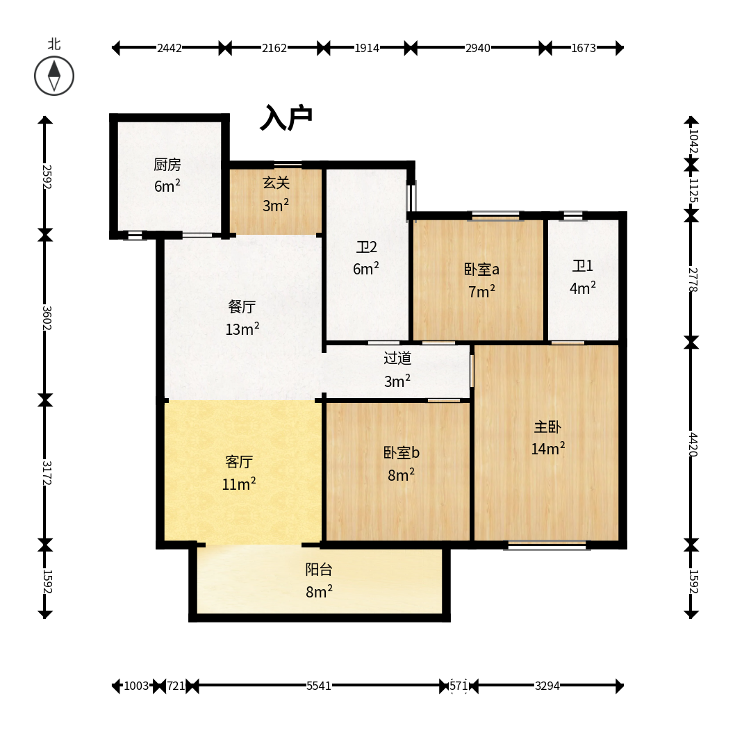 鑫湘雅韵 3室2厅1卫 76.8万 鑫湘雅韵 3室2厅1卫 76.8万户型图