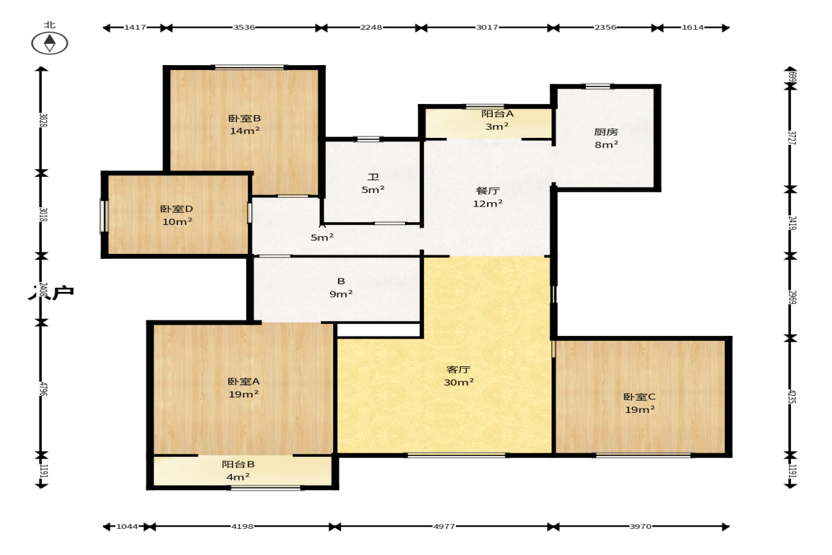湘水郡（兴旺小爱同学）  4室2厅2卫    88.0万户型图