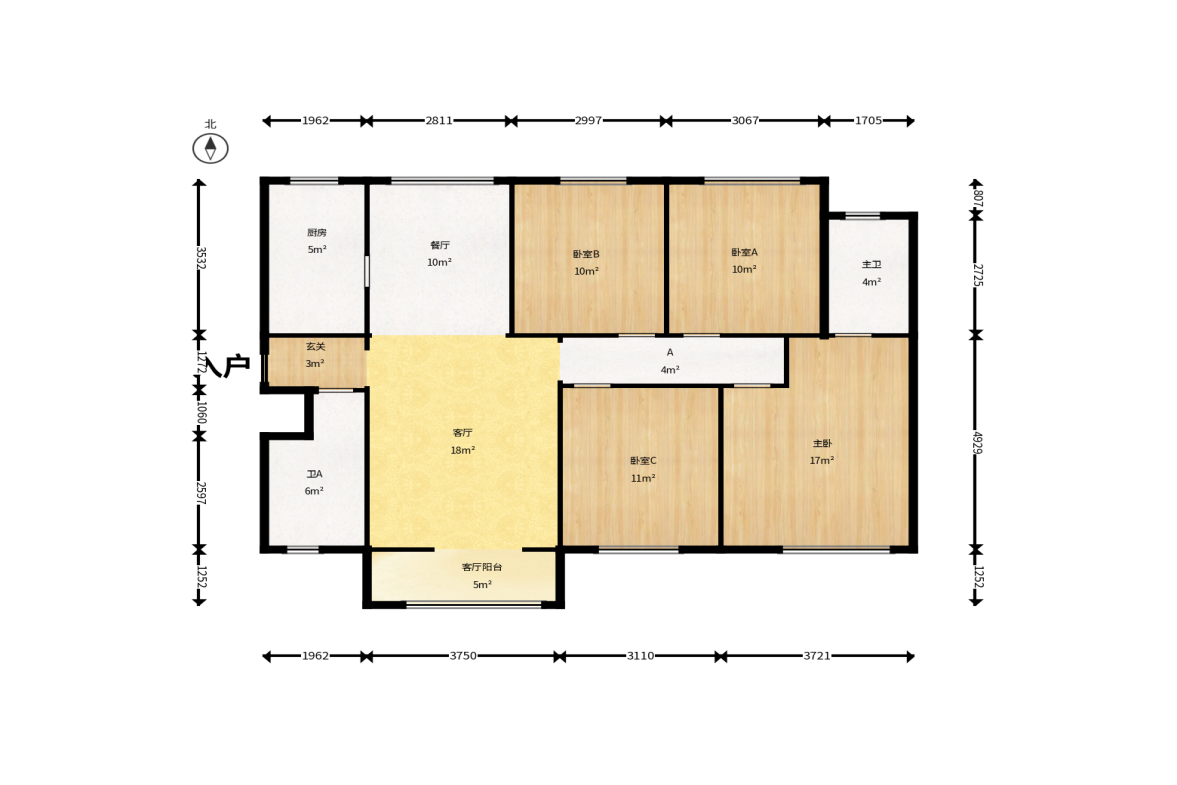 万科里金域国际  4室2厅2卫    248.0万户型图