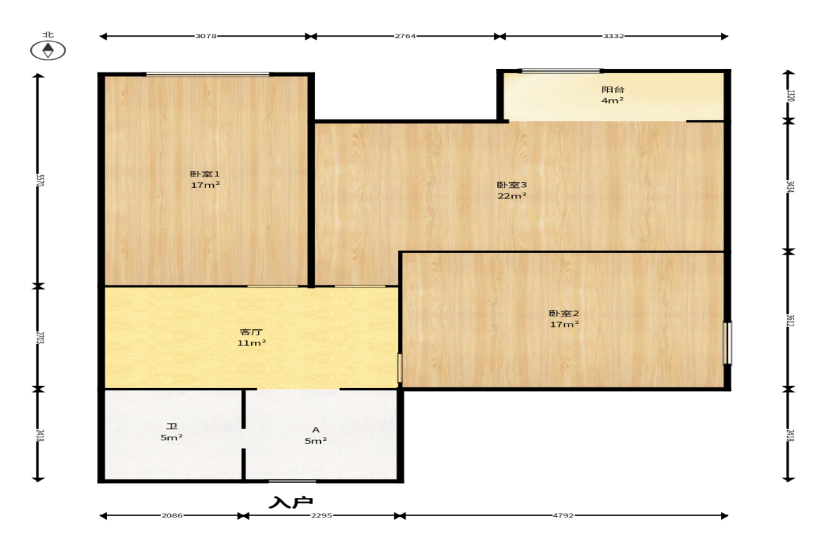 标志商务中心  1室1厅1卫    30.0万户型图