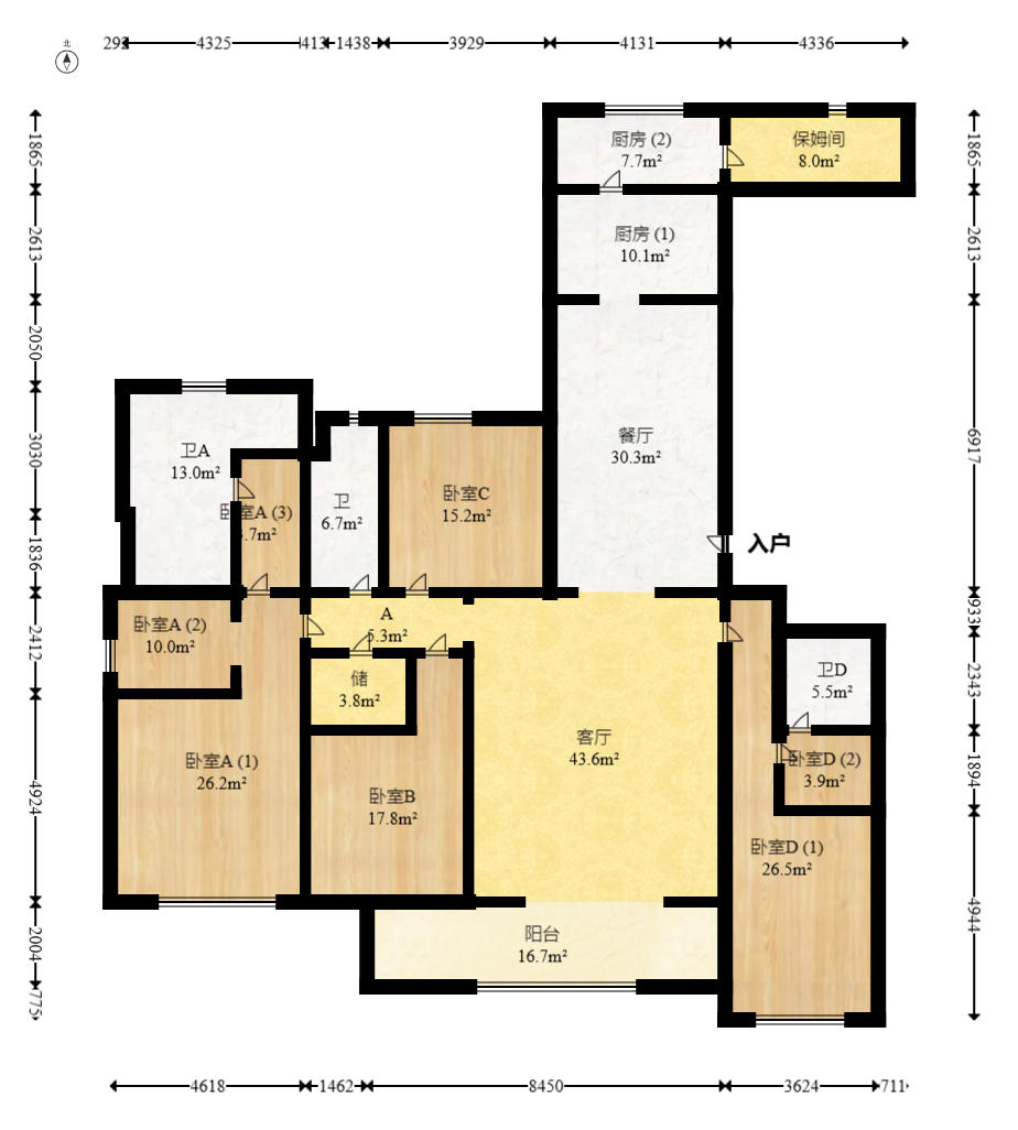 梅溪湖金茂府（金茂广场）（金茂览秀城）  5室2厅4卫    980.0万户型图