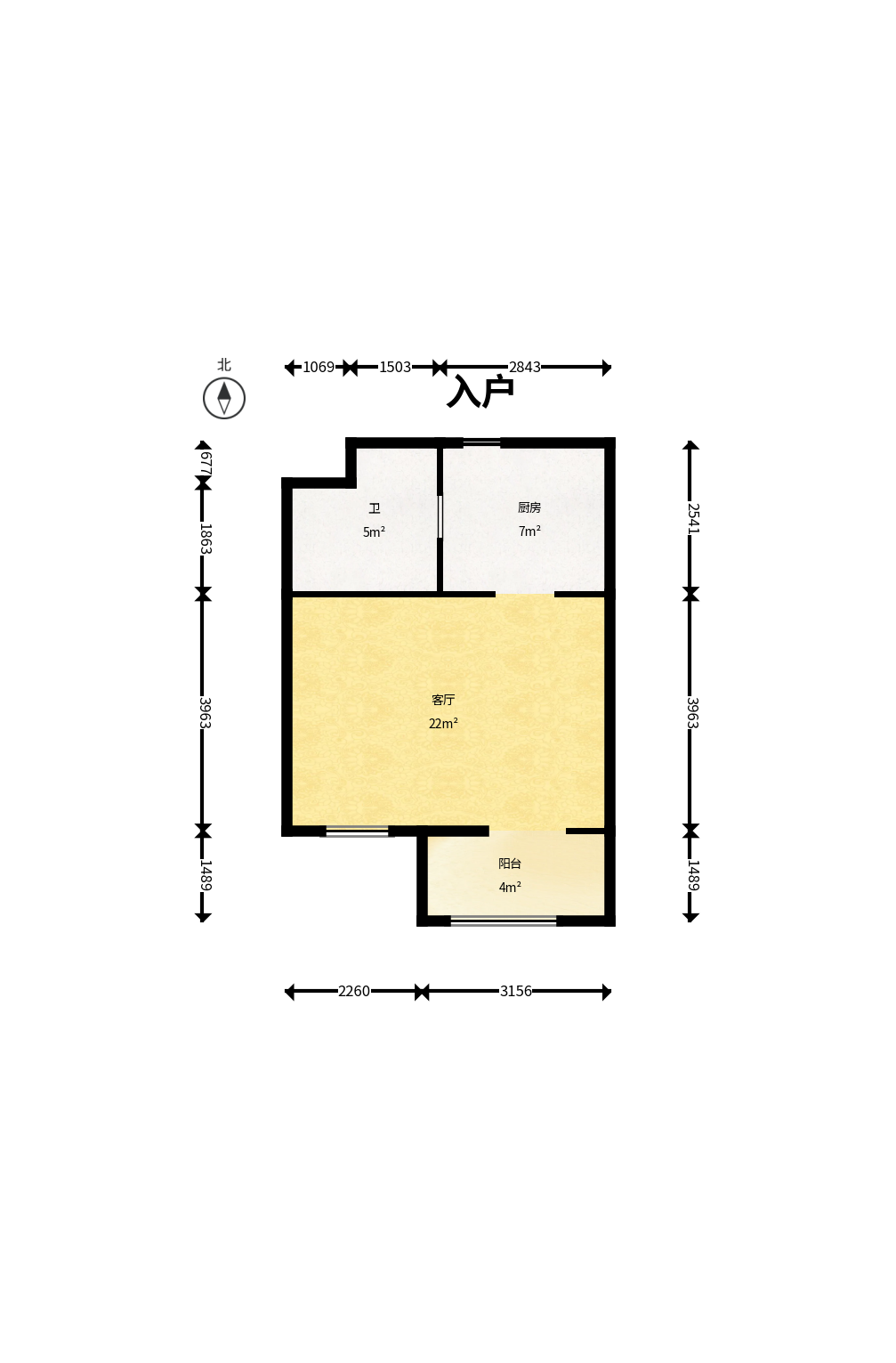 奥林匹克花园贡院三期  1室1厅1卫    26.0万户型图