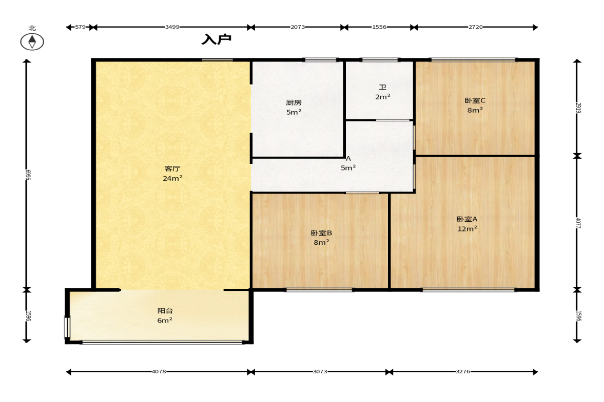 梅溪湖金茂悦（金悦雅苑）  3室2厅1卫    105.0万户型图