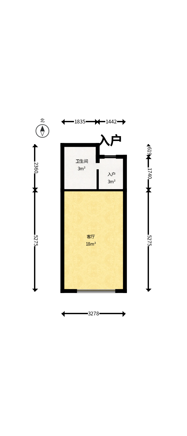 佐佑大厦  1室1厅1卫    13.0万户型图