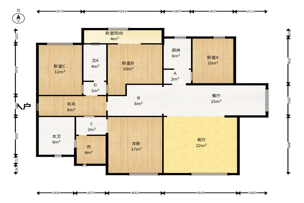 万科里金域国际  4室2厅2卫    432.8万户型图