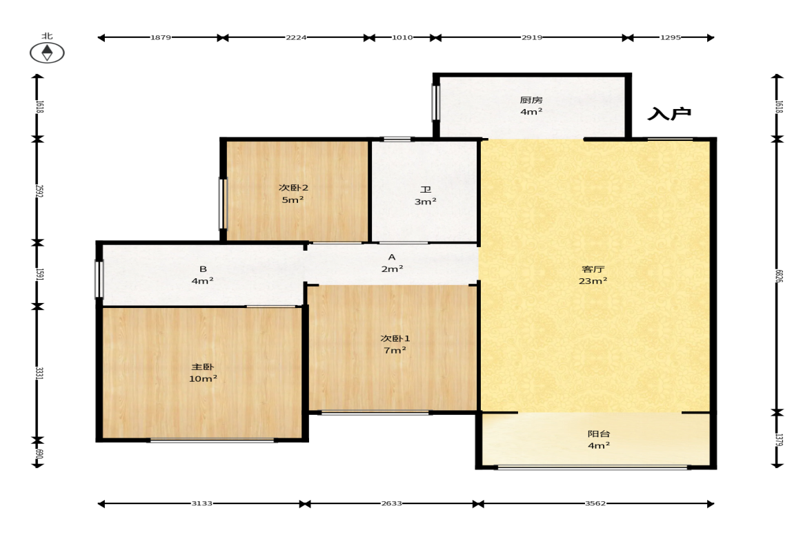 方略城市广场  3室2厅2卫    63.0万户型图