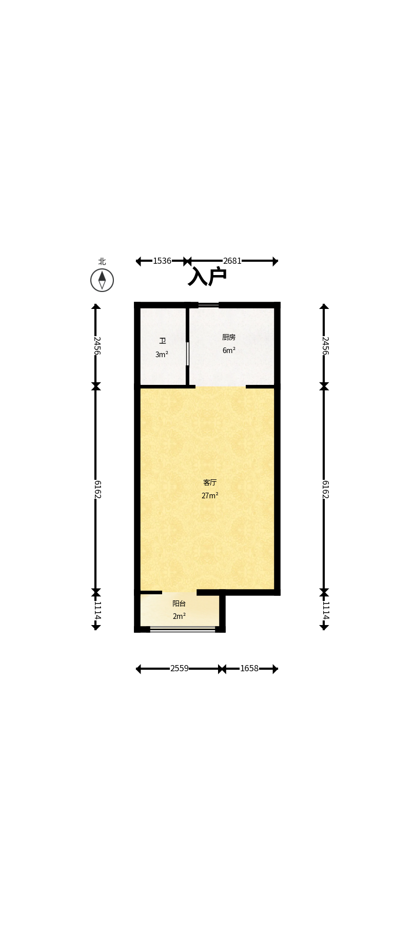英尚国际  1室1厅1卫    41.0万户型图