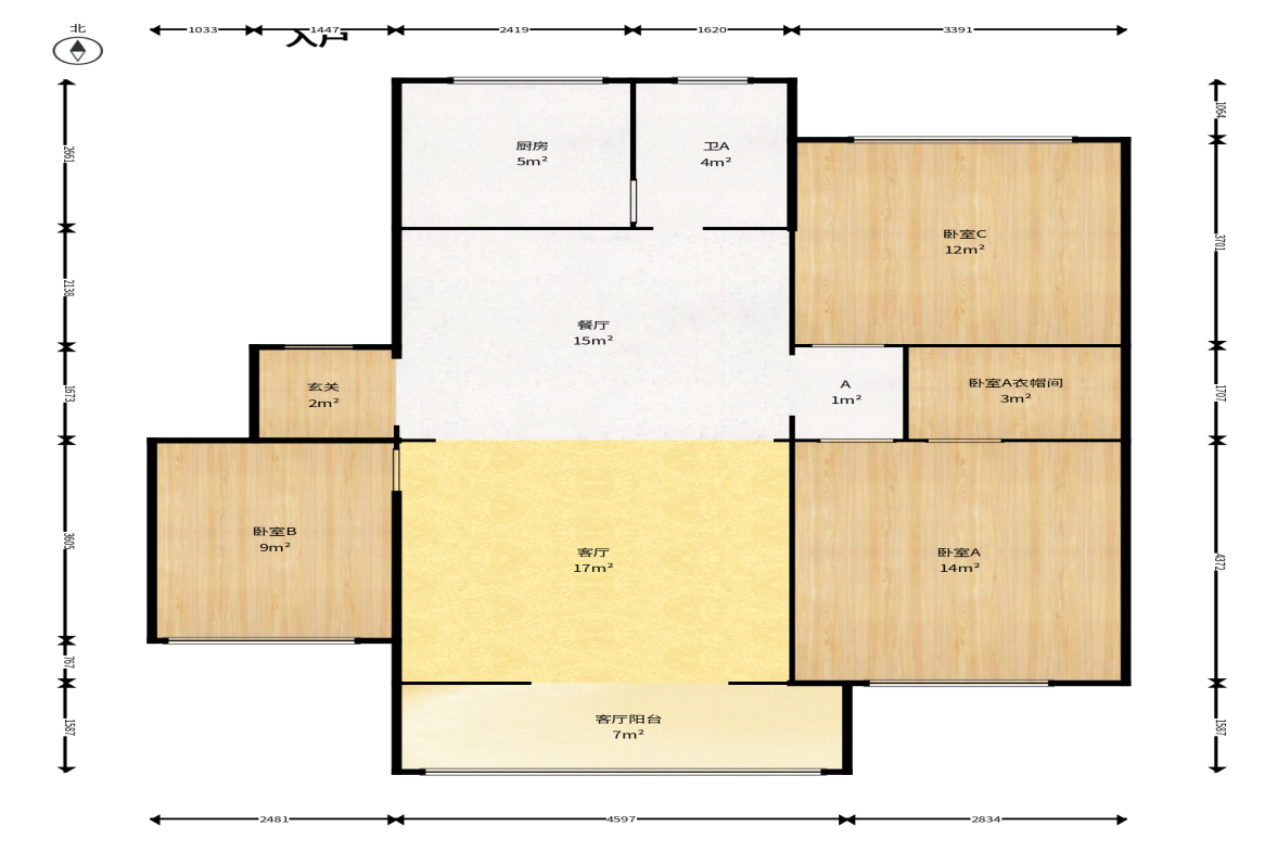 德润园 3室2厅1卫 67.8万 德润园 3室2厅1卫 67.8万户型图