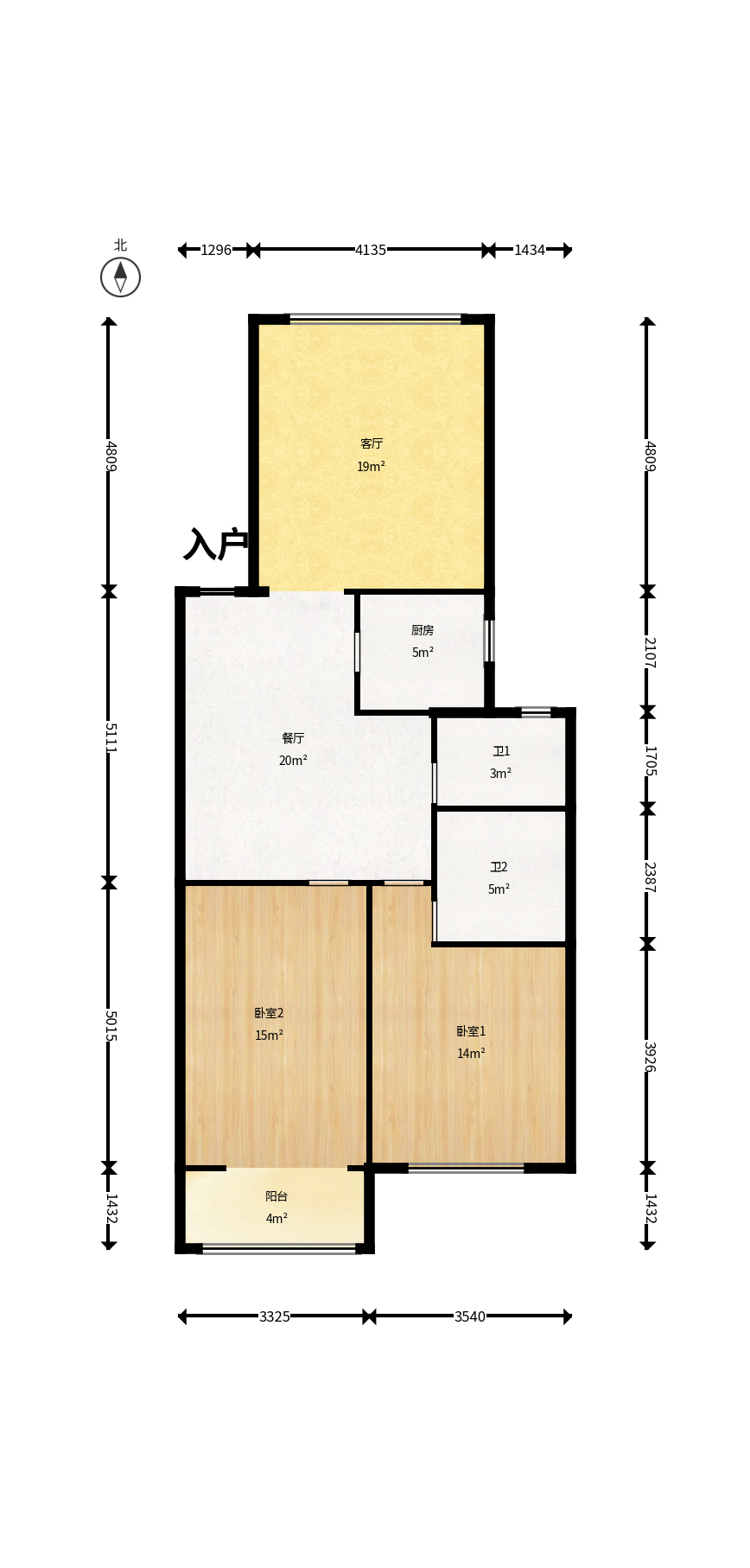 鑫湘佳园 2室2厅2卫 49.8万 鑫湘佳园 2室2厅2卫 49.8万户型图