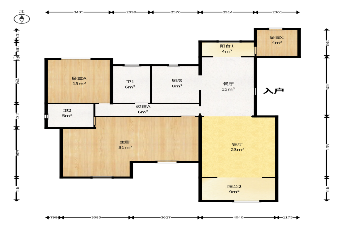 湘诚德峰小区B区 4室2厅2卫 110.8万 湘诚德峰小区B区 4室2厅2卫 110.8万户型图
