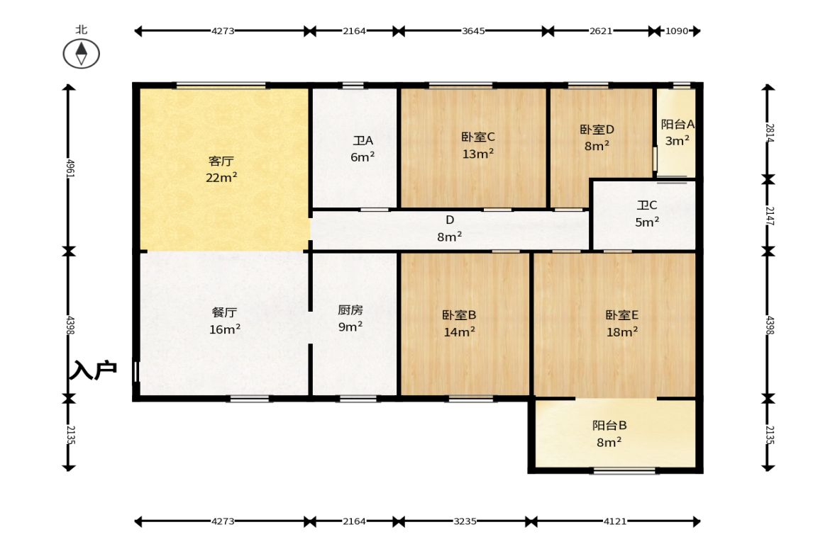 华盛世纪新城 4室2厅2卫 105.0万 华盛世纪新城 4室2厅2卫 105.0万户型图