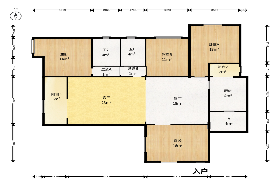 极目楚天  4室2厅2卫    90.0万户型图