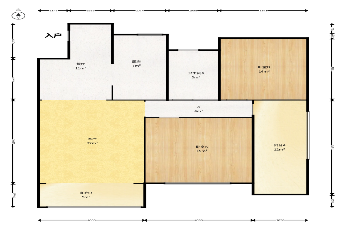 南郡雅园  3室2厅1卫    43.0万户型图