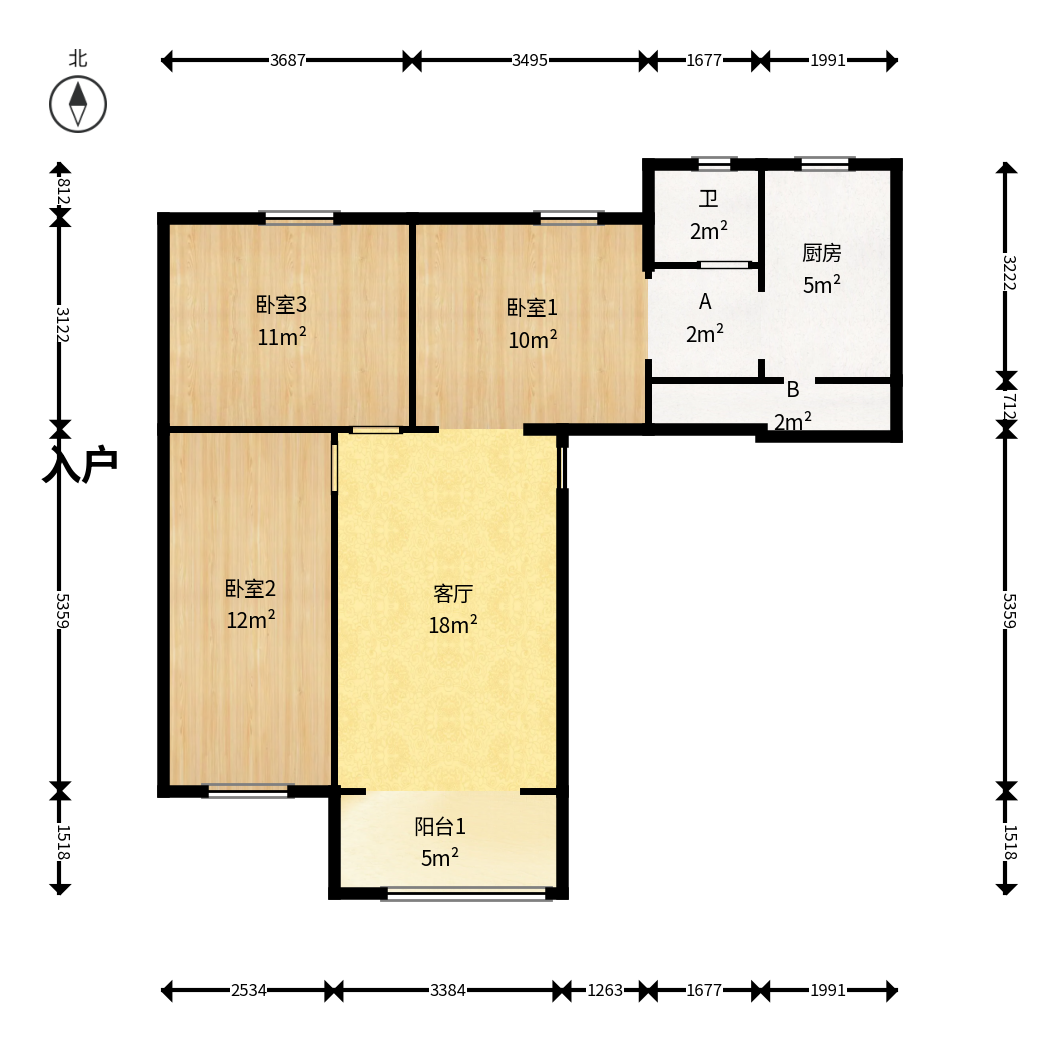 金沙园小区 2室2厅1卫 35.0万 金沙园小区 2室2厅1卫 35.0万户型图