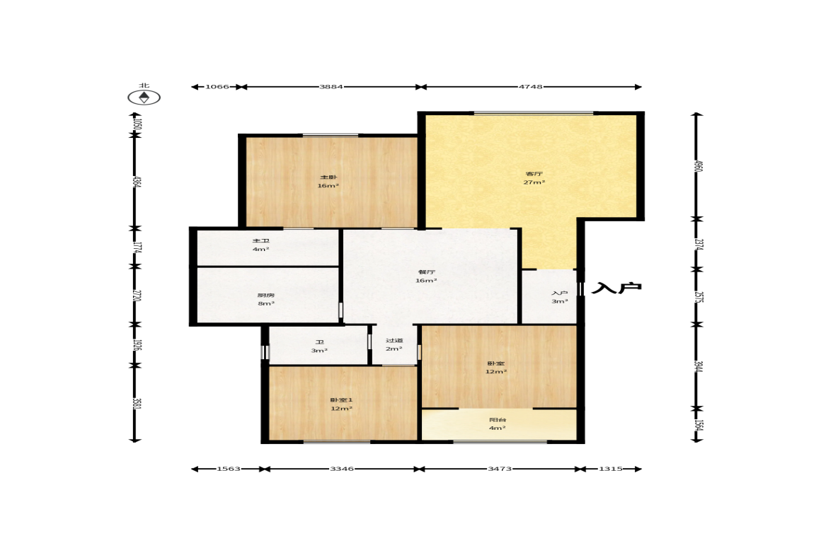 京电花园 3室2厅2卫 122.0万 京电花园 3室2厅2卫 122.0万户型图