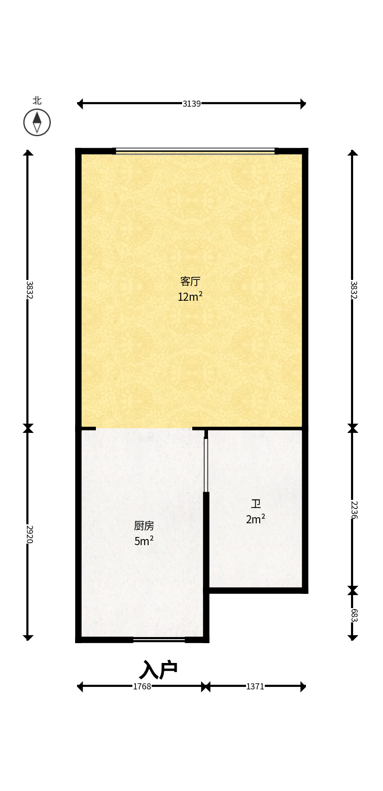碧桂园印象  1室1厅1卫    22.0万户型图