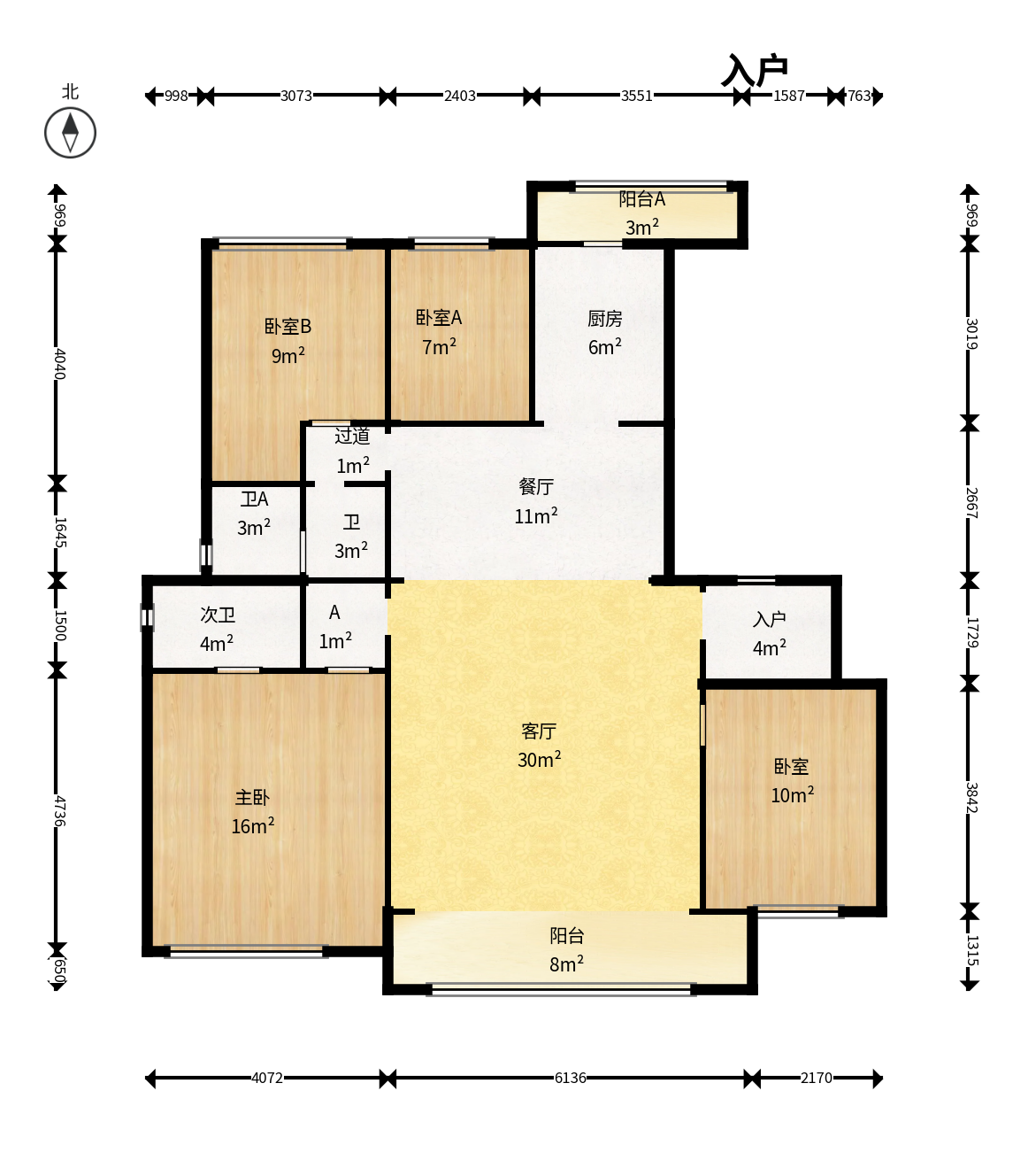 万科松湖天地  4室2厅2卫    196.0万户型图