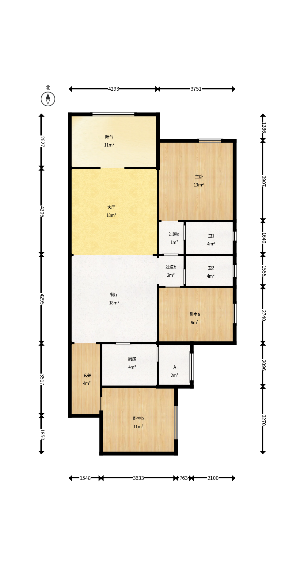 润和美郡（润和紫郡五期）  3室2厅2卫    88.8万户型图