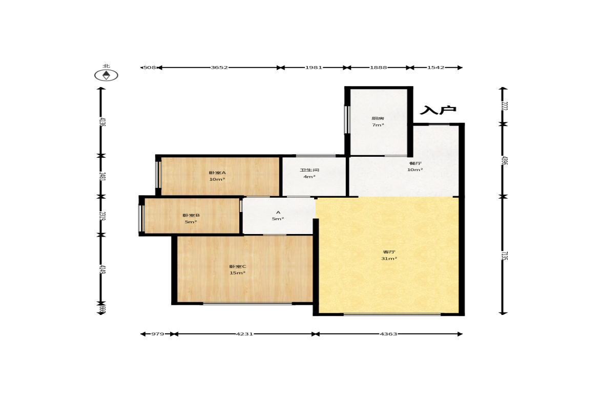 鑫天山城明珠  3室2厅1卫    28.0万户型图