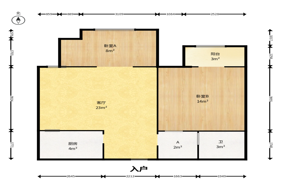才子佳苑一期/二期  2室1厅1卫    48.0万户型图