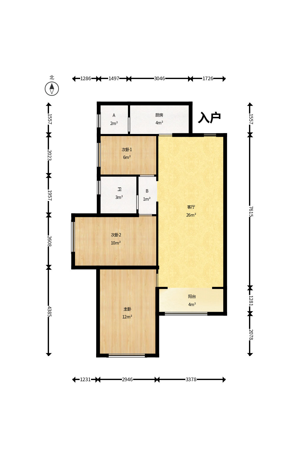 海伦春天 3室2厅1卫 50.0万 海伦春天 3室2厅1卫 50.0万户型图
