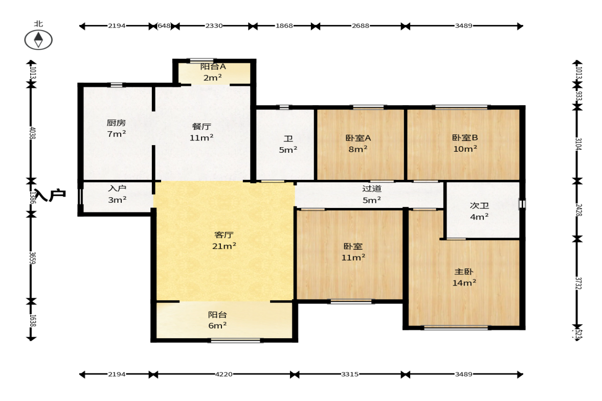 运达锦绣广场  4室2厅2卫    158.8万户型图