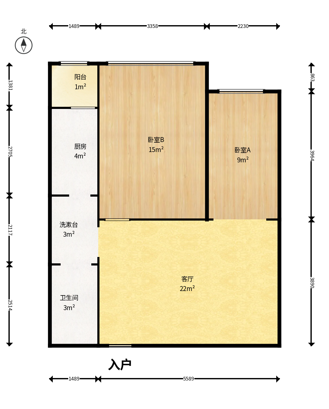 中信文化广场（中信新城二期）  2室1厅1卫    33.5万户型图