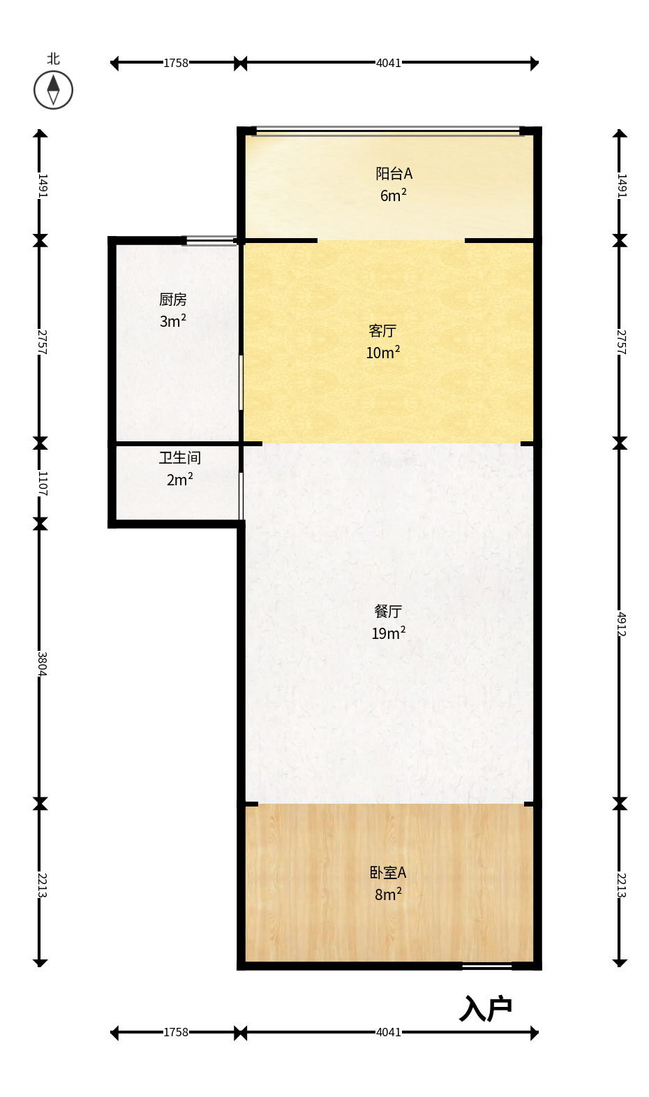 新芙蓉之都  1室1厅1卫    43.0万户型图