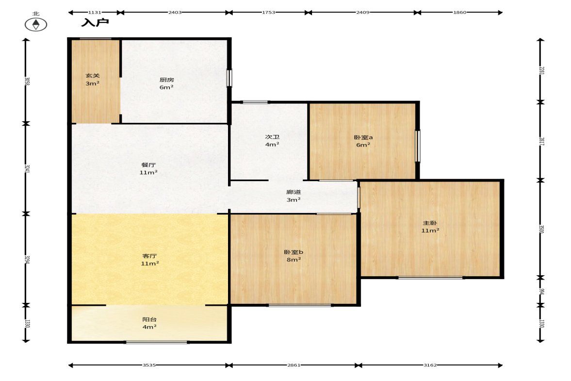 长沙溪山悦  3室2厅2卫    88.0万户型图