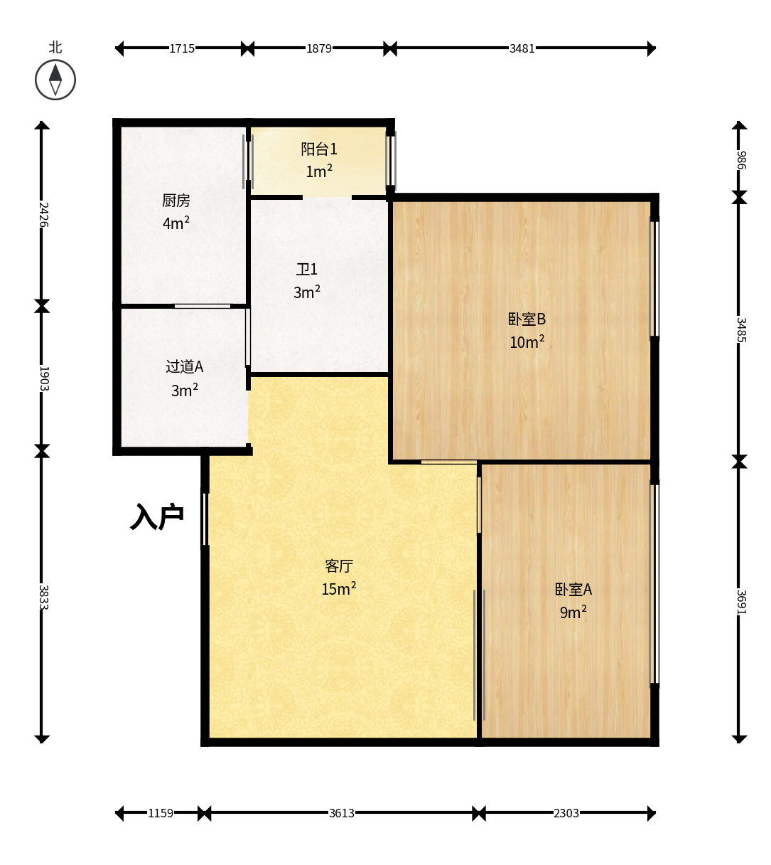 秀峰景园（领秀峰）  2室1厅1卫    42.0万户型图