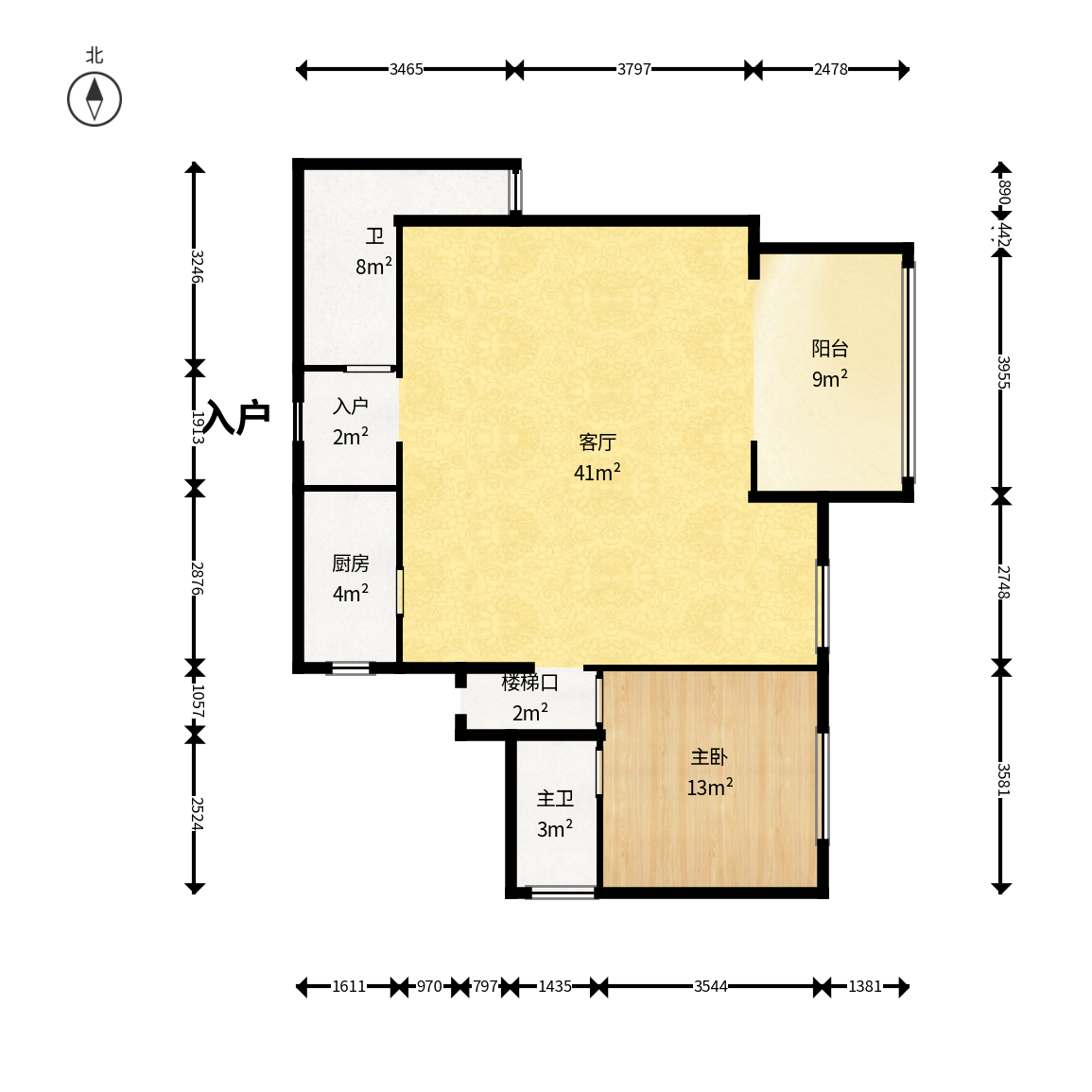 梦泽园  4室2厅3卫    228.0万户型图