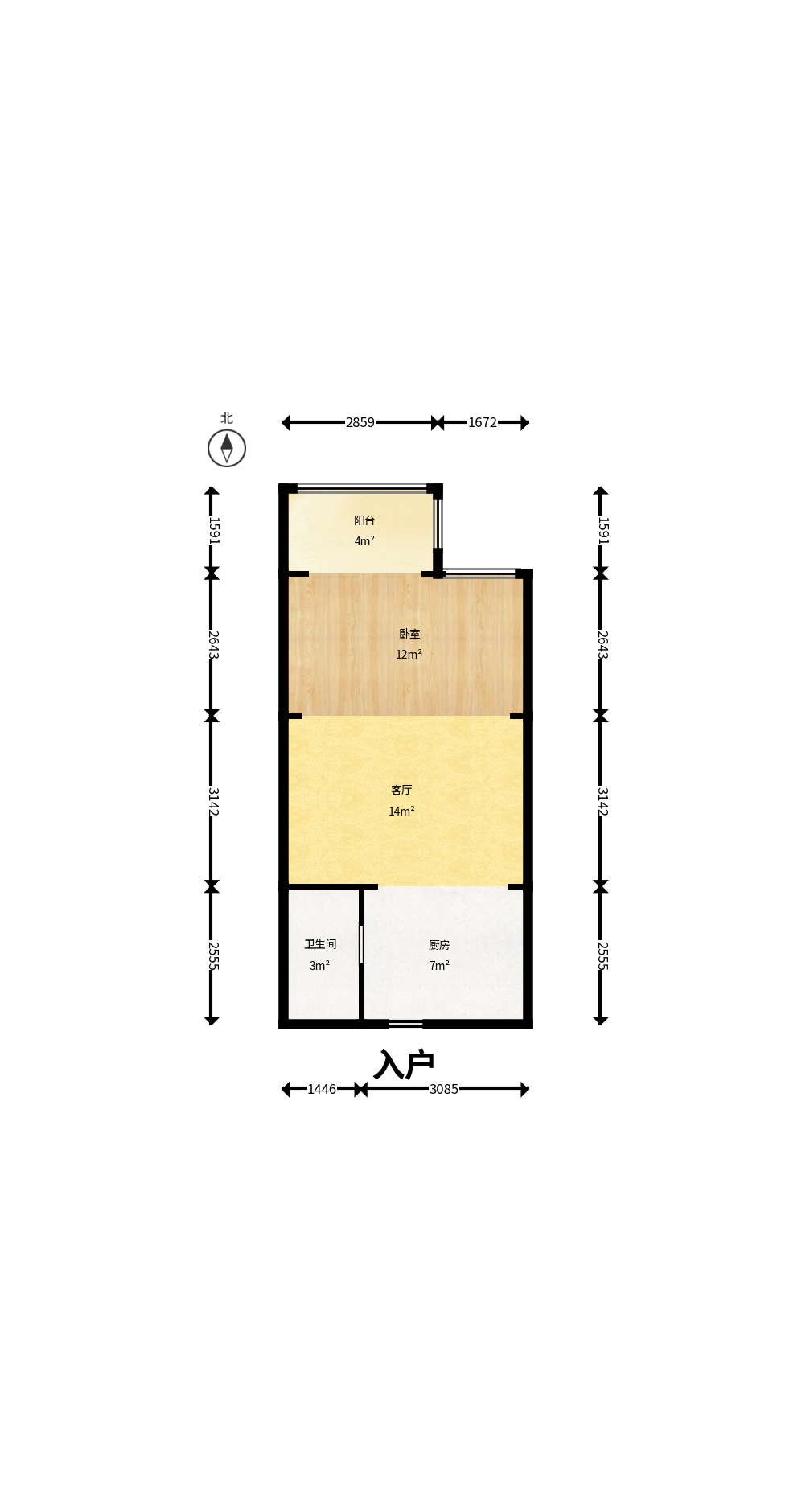 万博汇  1室1厅1卫    53.0万户型图