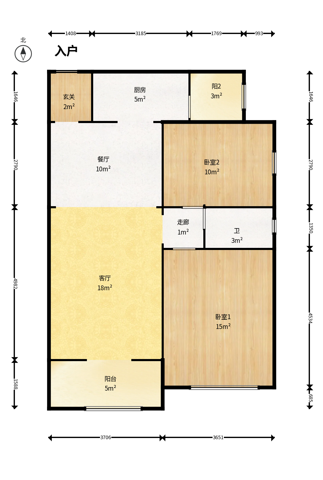 新盛珑璟台 2室2厅1卫 76.0万 新盛珑璟台 2室2厅1卫 76.0万户型图