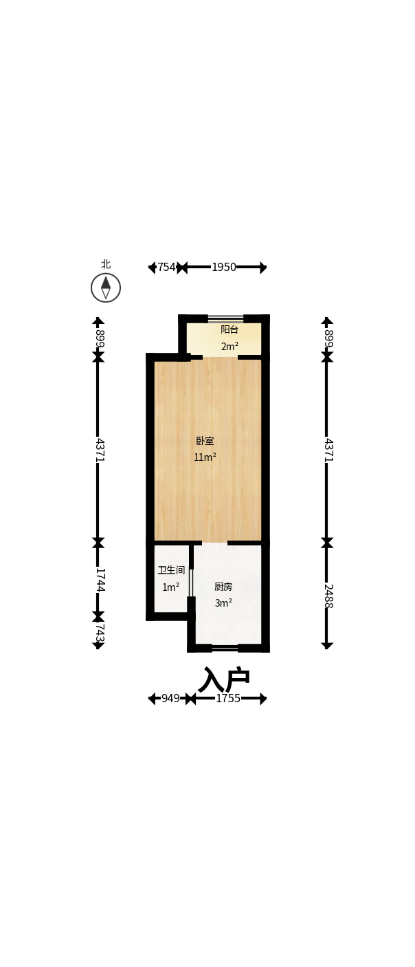 万科金域缇香 1室1厅1卫 30.0万 万科金域缇香 1室1厅1卫 30.0万户型图