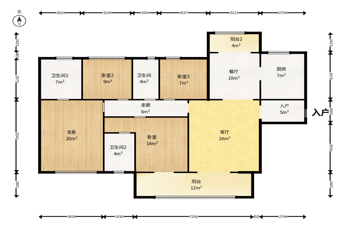 时代印记（长沙时代印记花园）  4室2厅3卫    230.0万户型图