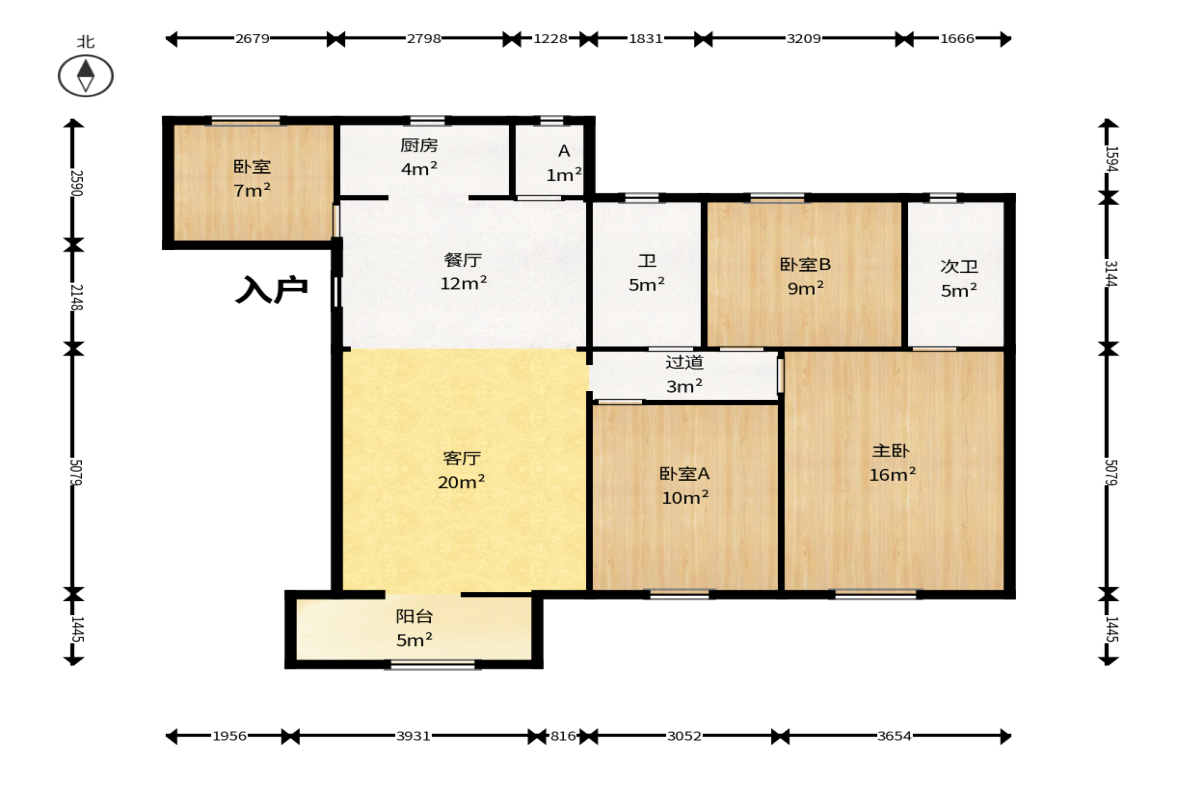 财汇新天地（财汇商务广场）  4室2厅2卫    60.8万户型图