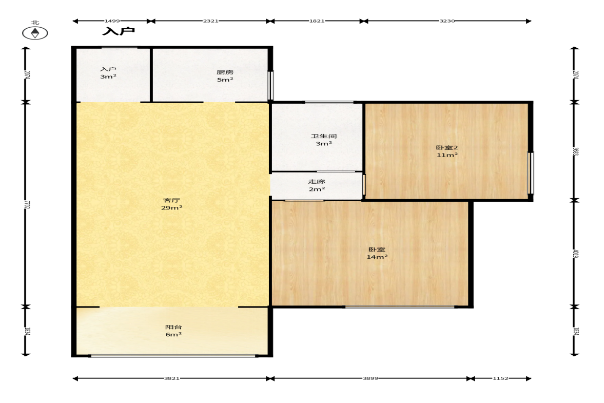 博雅湘水湾 2室2厅1卫 45.0万 博雅湘水湾 2室2厅1卫 45.0万户型图
