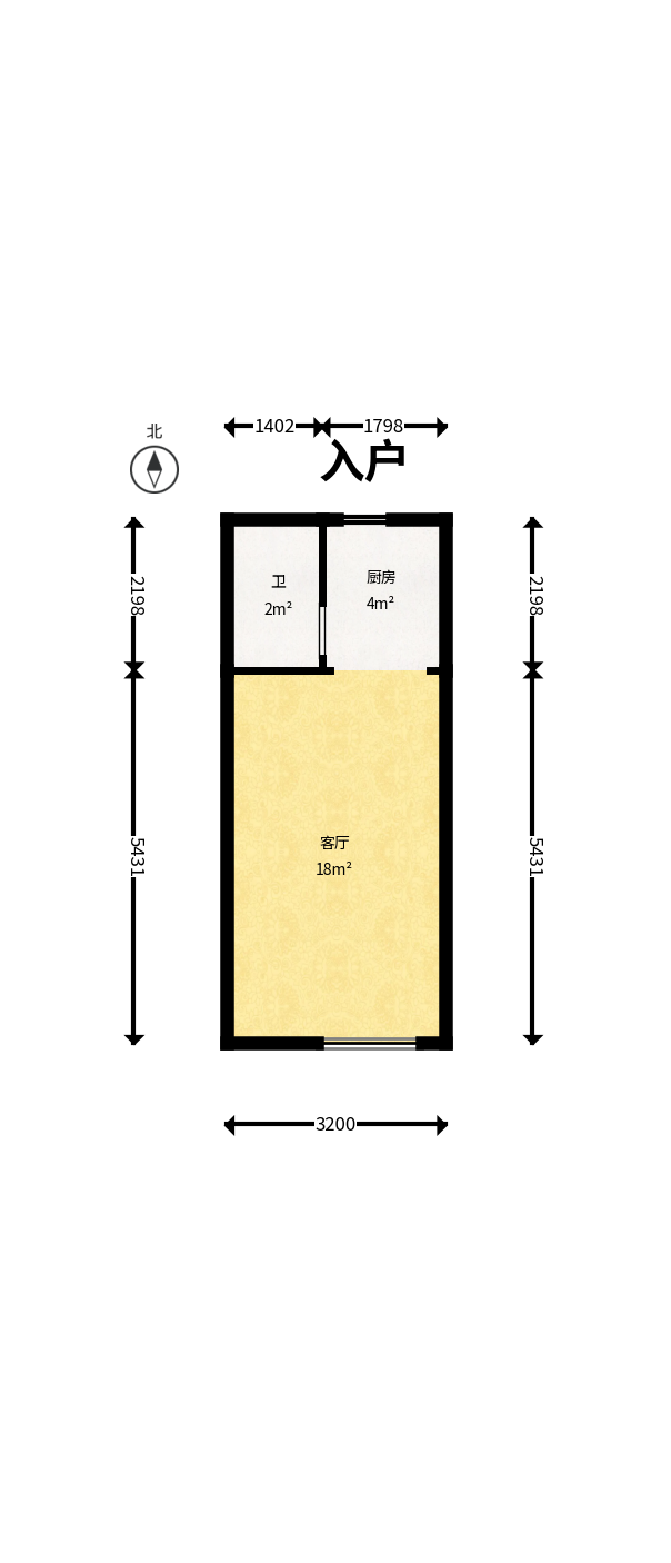 保利中环广场（保利中悦苑）  1室0厅1卫    21.9万户型图