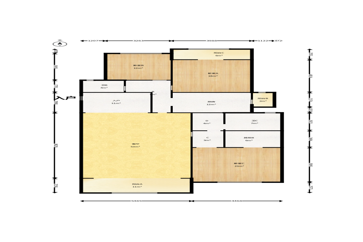 融科檀香山（融科紫檀、香山国际）  4室2厅2卫    398.0万户型图