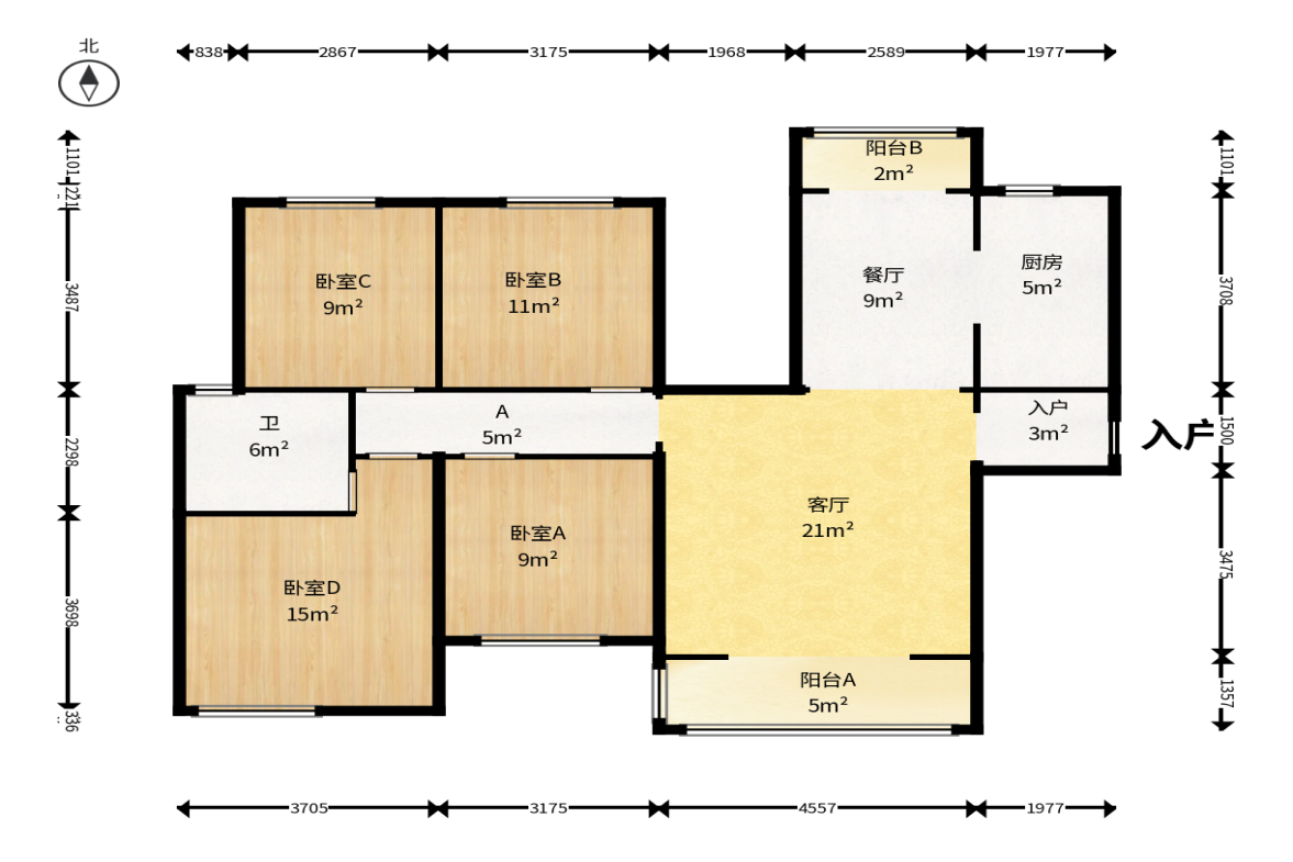 中建嘉和城凤凰台(中建瑞兴家园) 4室2厅2卫 114.0万 中建嘉和城凤凰台(中建瑞兴家园) 4室2厅2卫 114.0万户型图