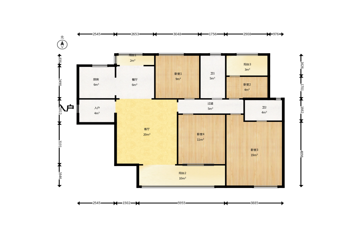 德奥悦东方  4室2厅2卫    158.0万户型图
