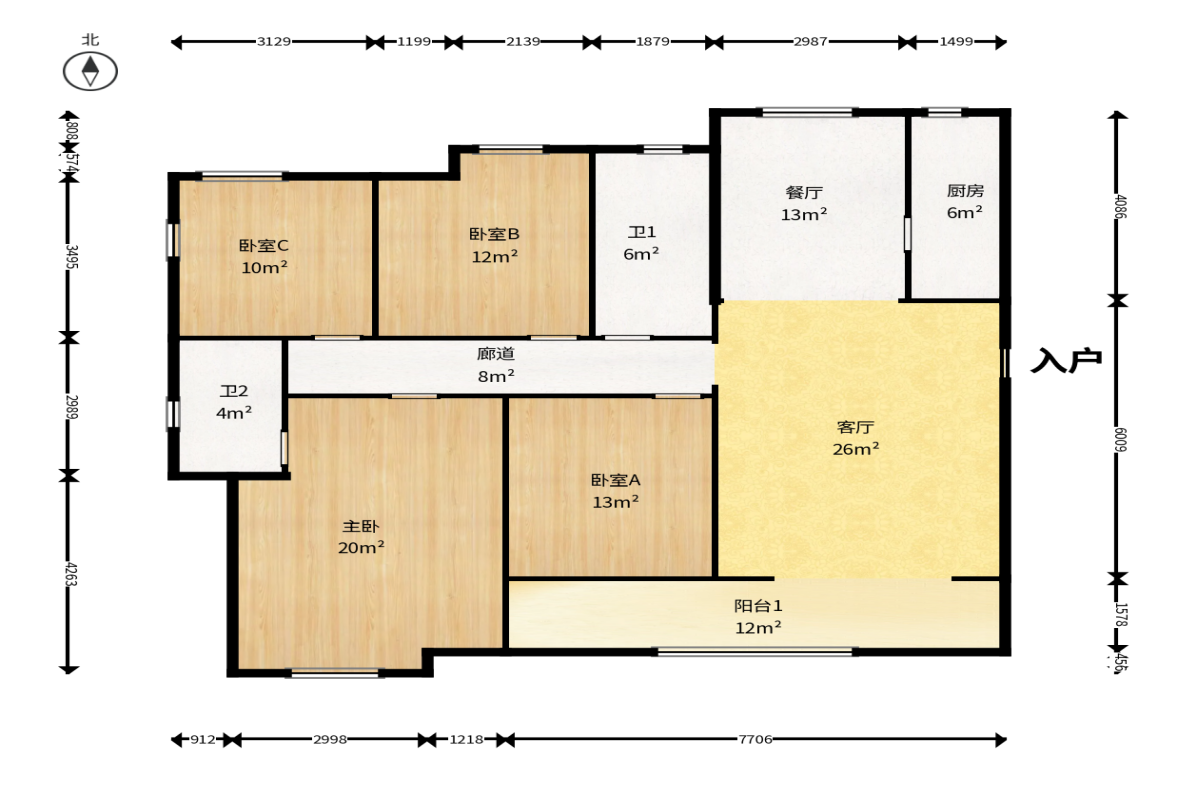 建投象山国际  4室2厅2卫    180.0万户型图