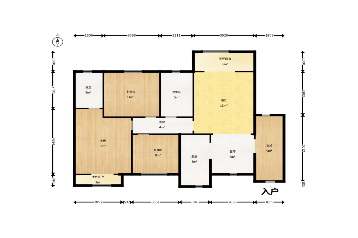 中建芙蓉嘉苑  3室2厅2卫    118.0万户型图