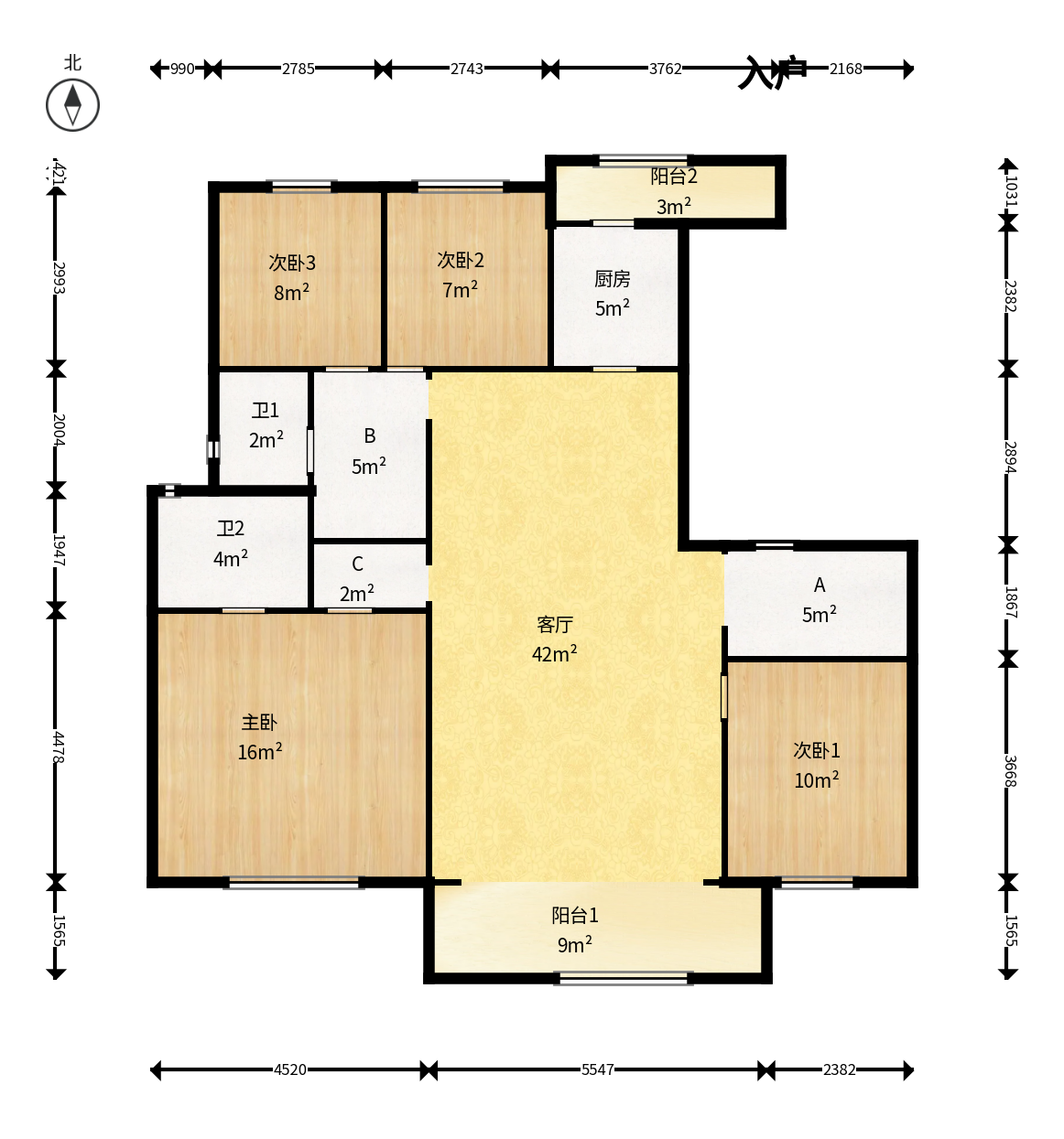 万科松湖天地 4室2厅2卫 168.0万 万科松湖天地 4室2厅2卫 168.0万户型图