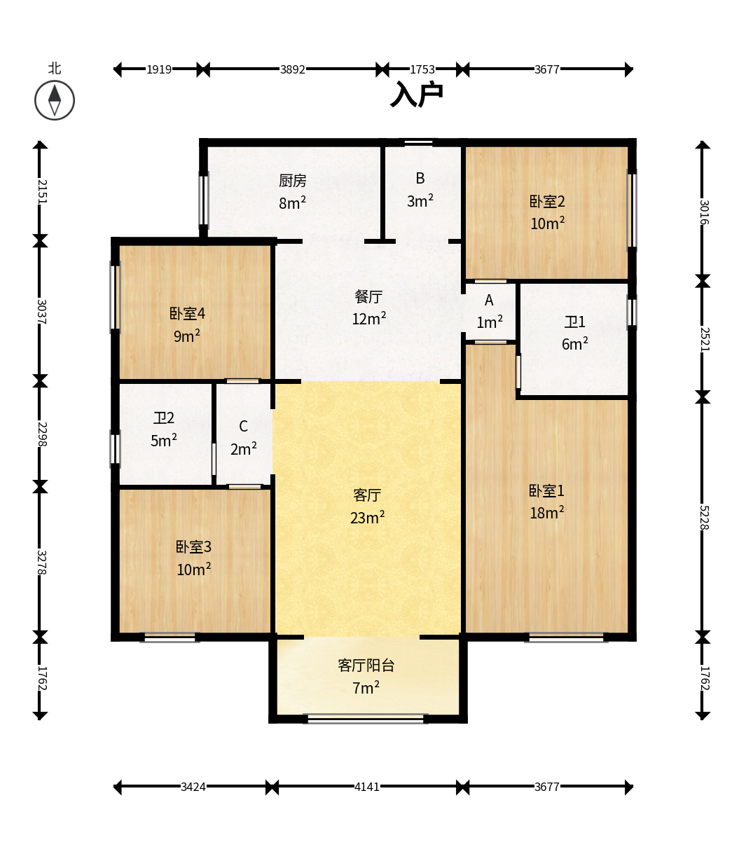 中建钰和城  4室2厅2卫    170.0万户型图