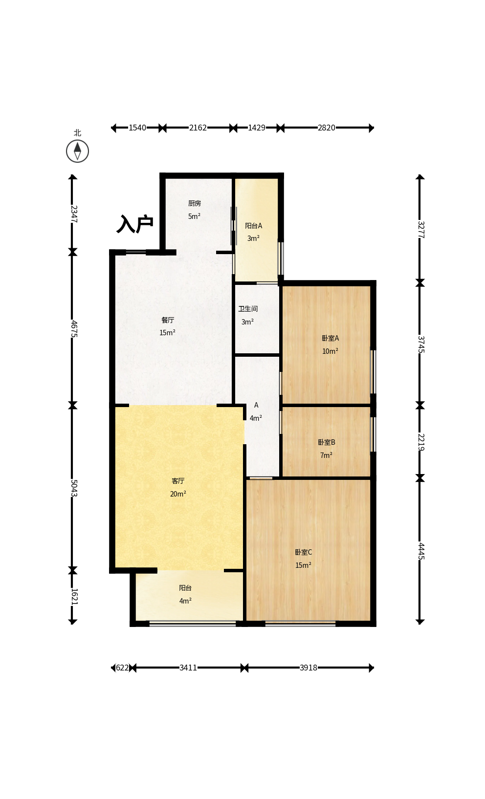 山水嘉园  3室2厅1卫    55.0万户型图