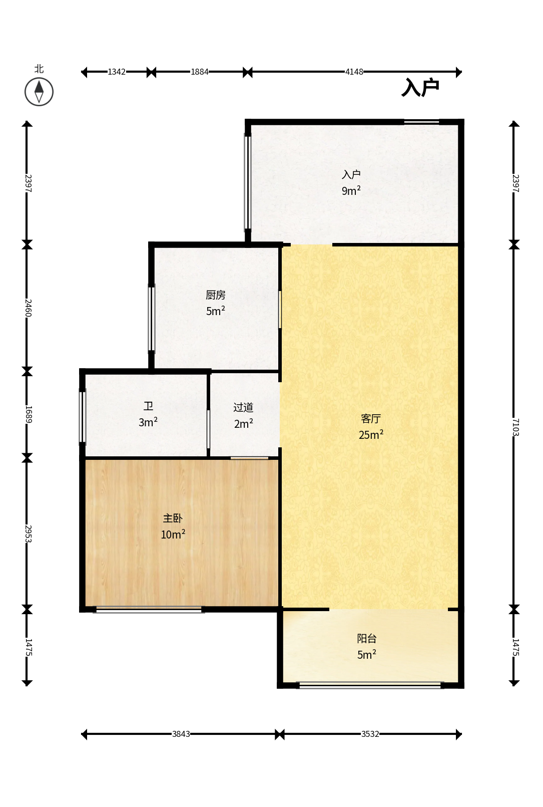 恒基凯旋门一二期  4室2厅2卫    81.0万户型图