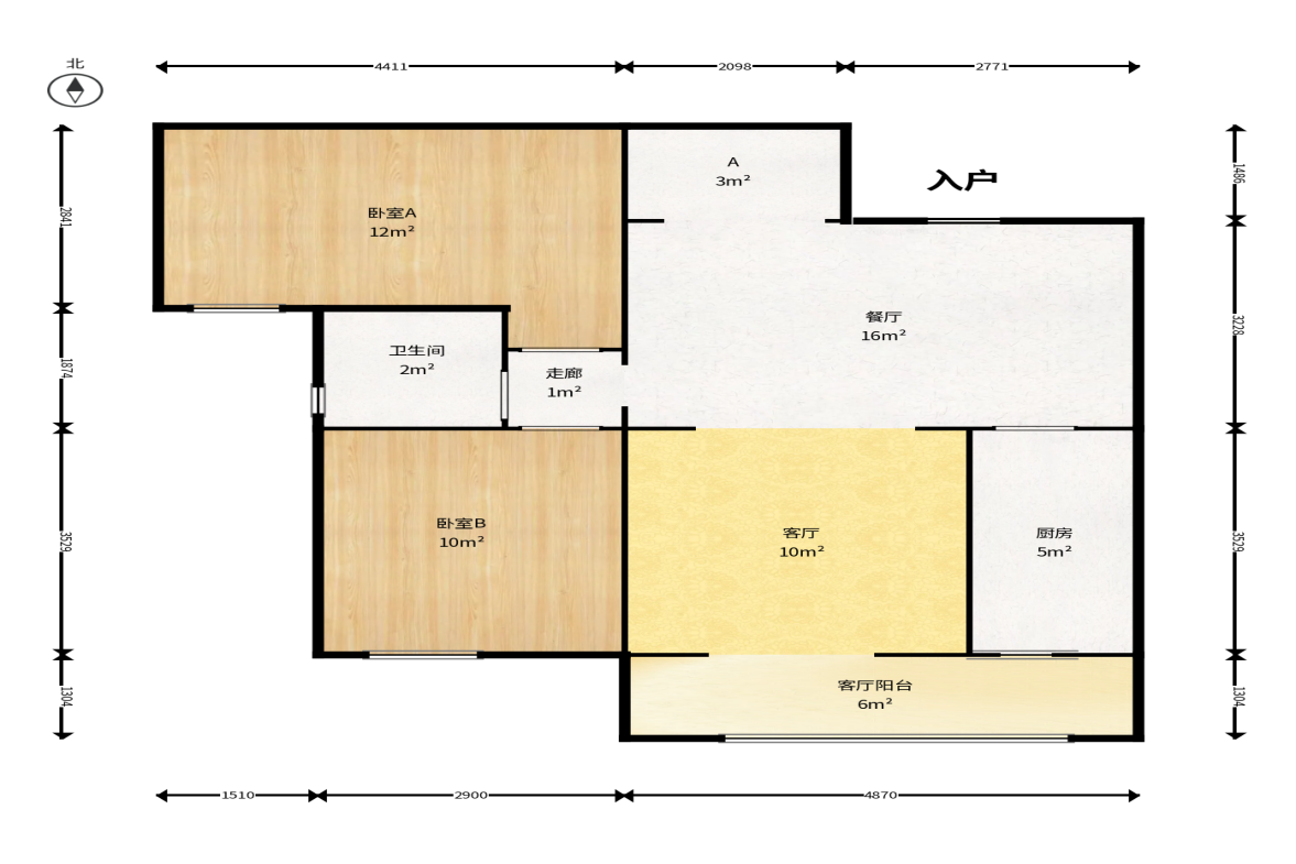 金房奥斯卡 2室2厅1卫 65.0万 金房奥斯卡 2室2厅1卫 65.0万户型图